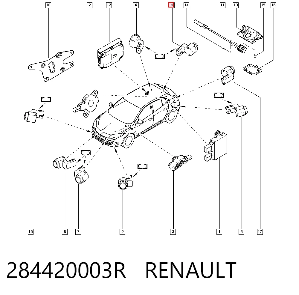 Czujnik parkowania tylny boczny Opel 95517246