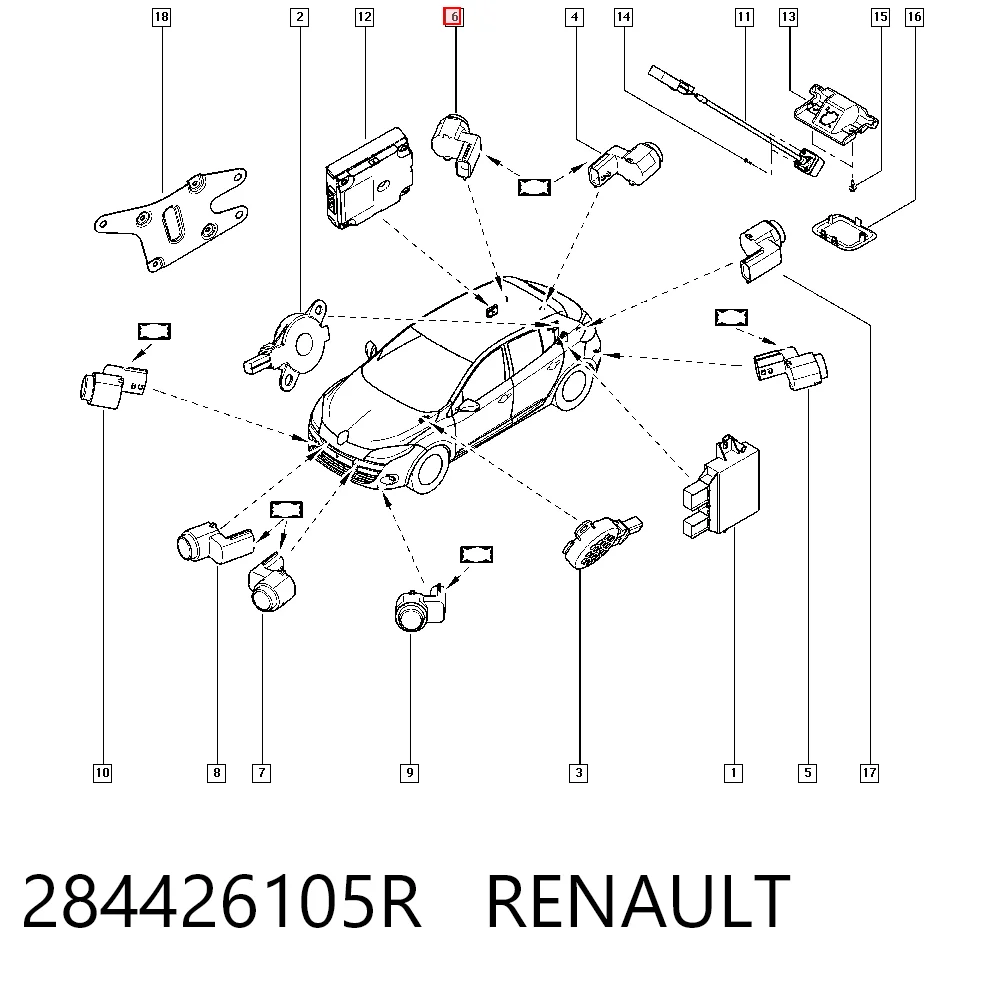 Do koszyka 95517246 Opel Czujnik parkowania tylny boczny
