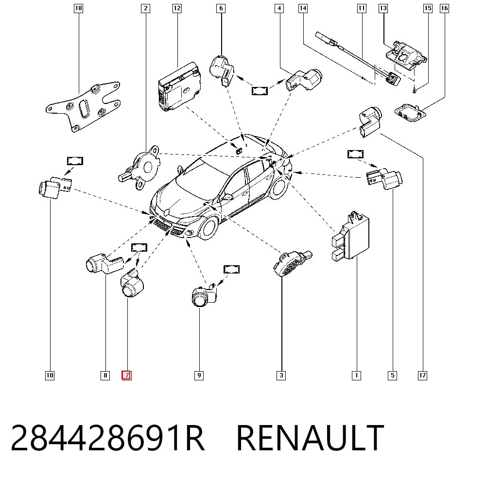 Czujnik parkowania tylny boczny 95517246 Opel