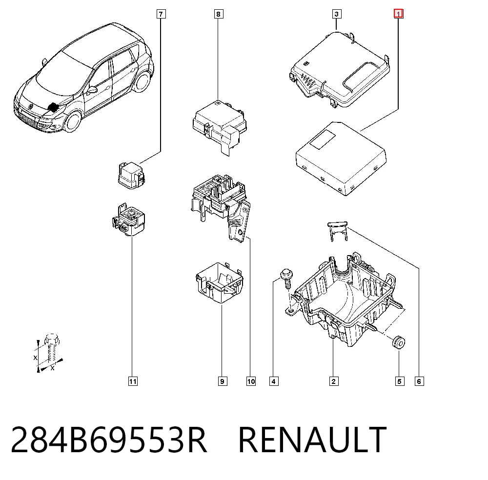 Skrzynka bezpieczników do Renault Scenic III JZ0, JZ1