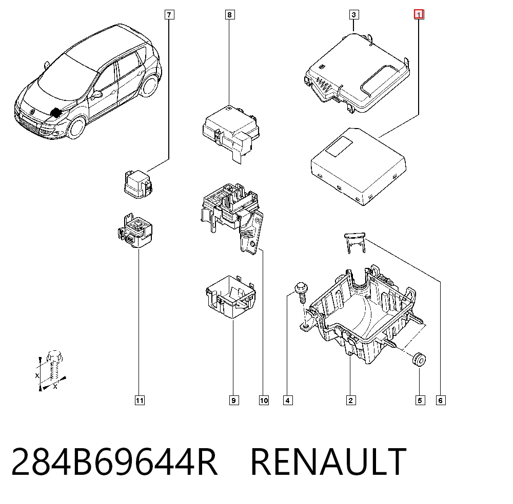 Skrzynka bezpieczników Renault Scenic III minivan (JZ0, JZ1) (2009 - 2016) cena, od 156,85 USD