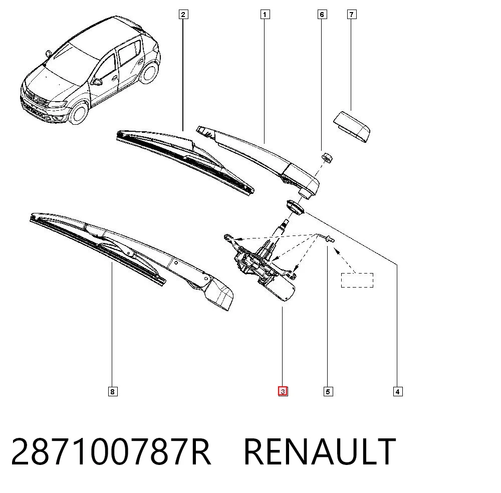  Silniczek wycieraczki tylnej szyby Nissan Micra 