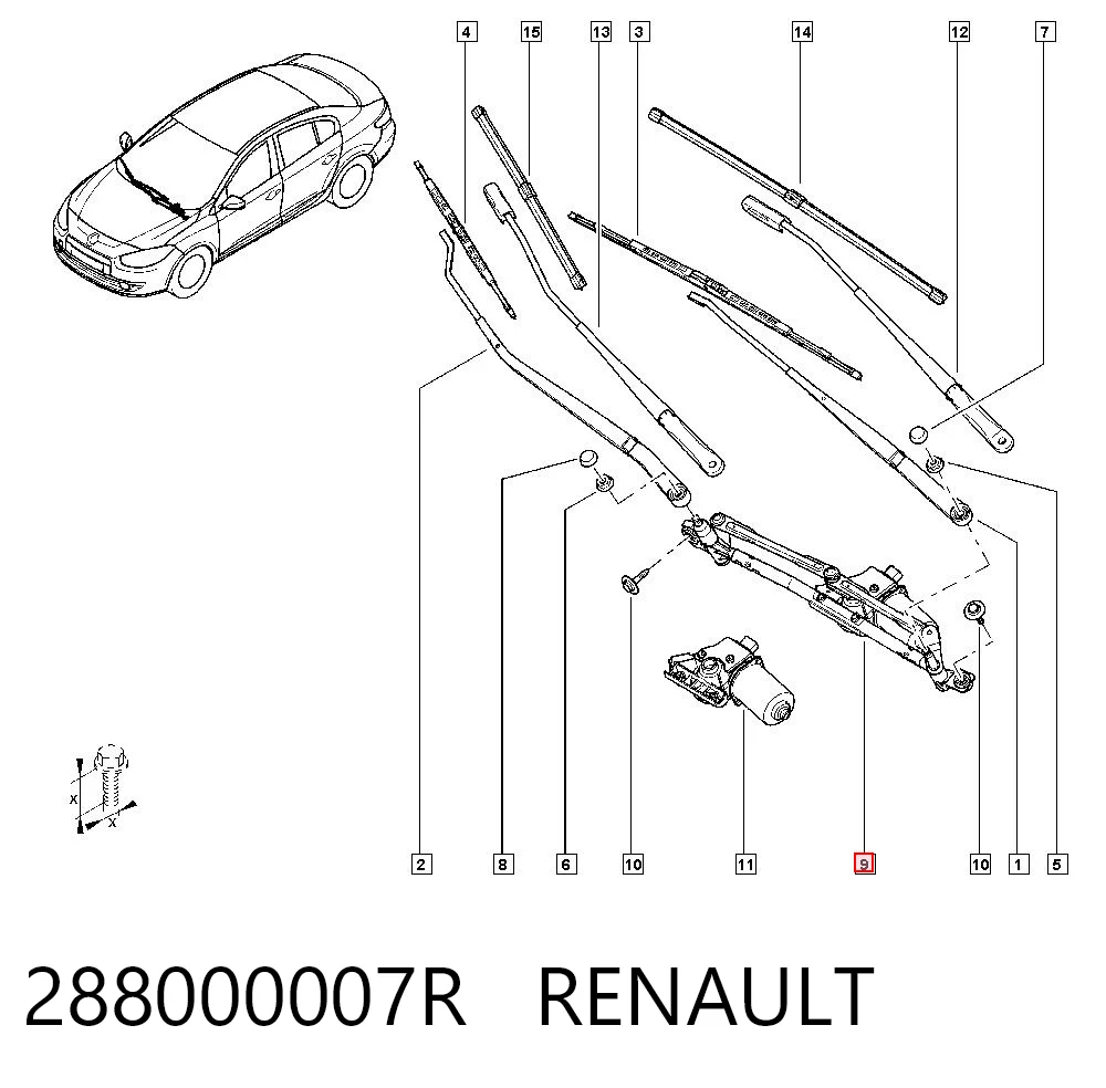  Mechanizm wycieraczek Renault Megane 3