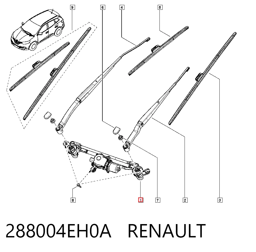 Mechanizm wycieraczek do Nissan Qashqai II J11