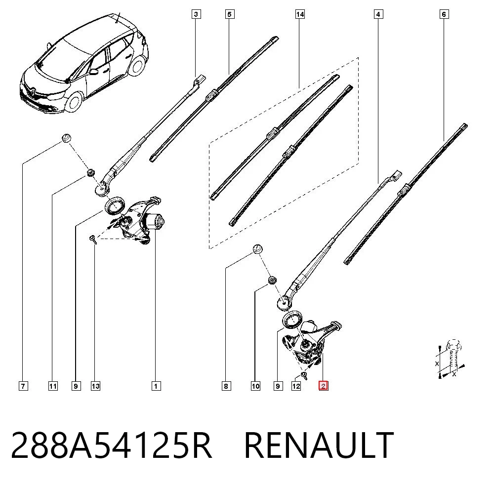 Silniczek wycieraczki szyby przedniej do Renault Scenic GRAND IV R9