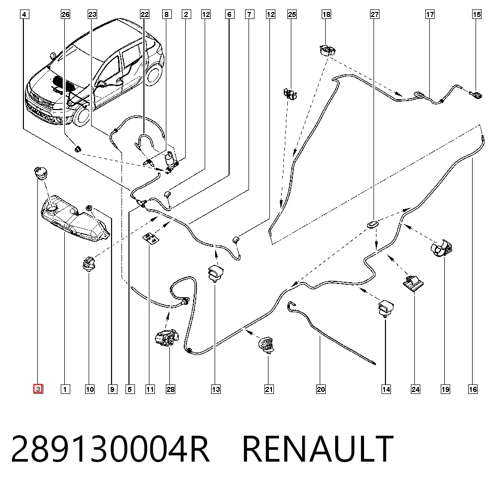 289130004R Renault (RVI) Korek zbiornika spryskiwacza