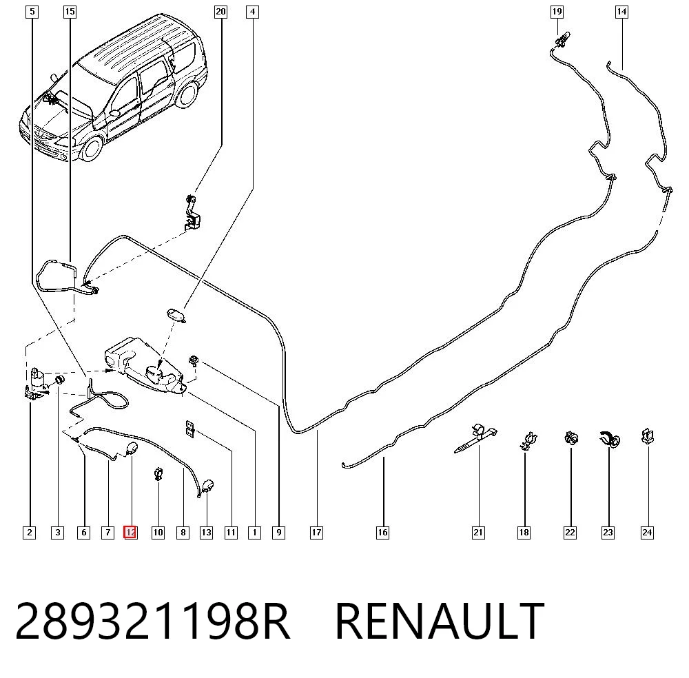  Dysza spryskiwacza szyby przedniej Renault Megane 1