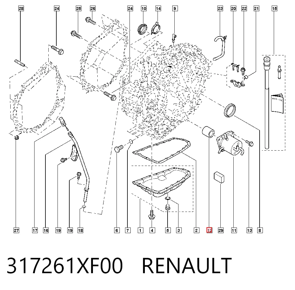 Filtr automatycznej skrzyni biegów Renault Fluence hatchback (B3) (2010 - 2026) cena, od 8,84 USD