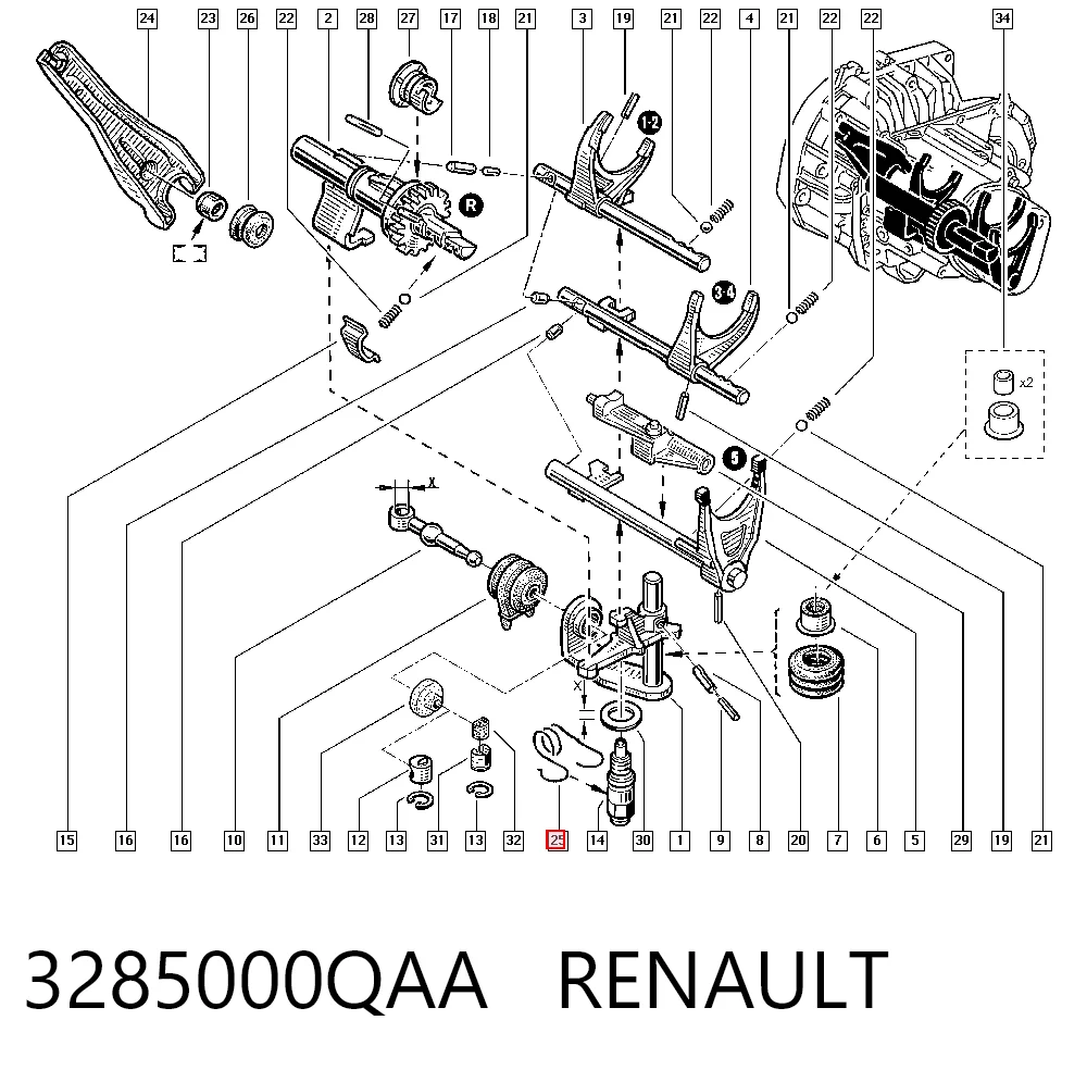 Zestaw naprawczy cięgna zmiany biegów do Renault Kangoo II FW0