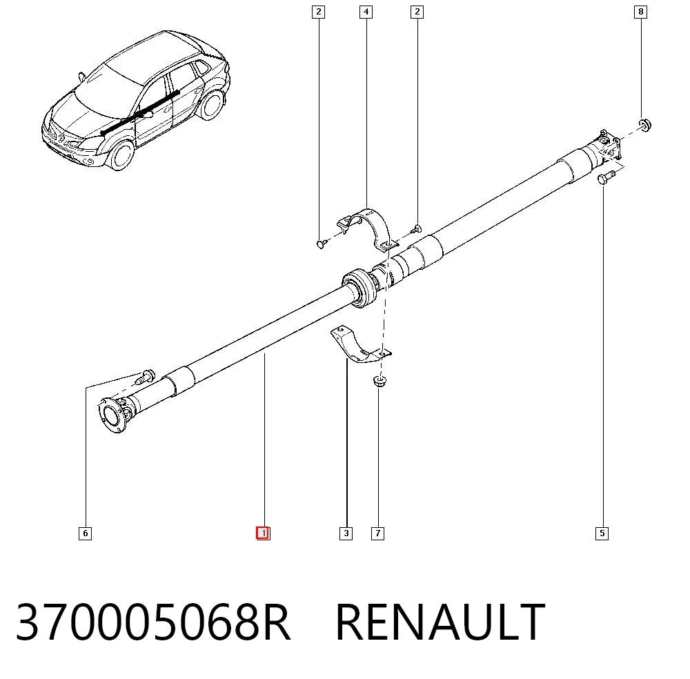Wał Cardana tylny, kompletny Nissan Qashqai +2 I