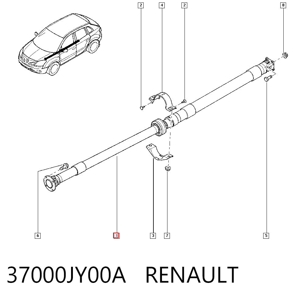 Wał Cardana tylny, kompletny do Nissan Qashqai +2 I J10