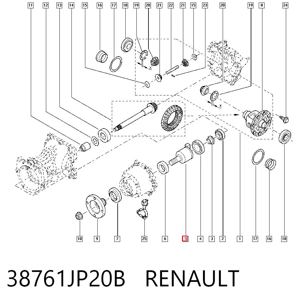 Uszczelniacz końcówki reduktora mostu tylnego do Nissan Qashqai J11