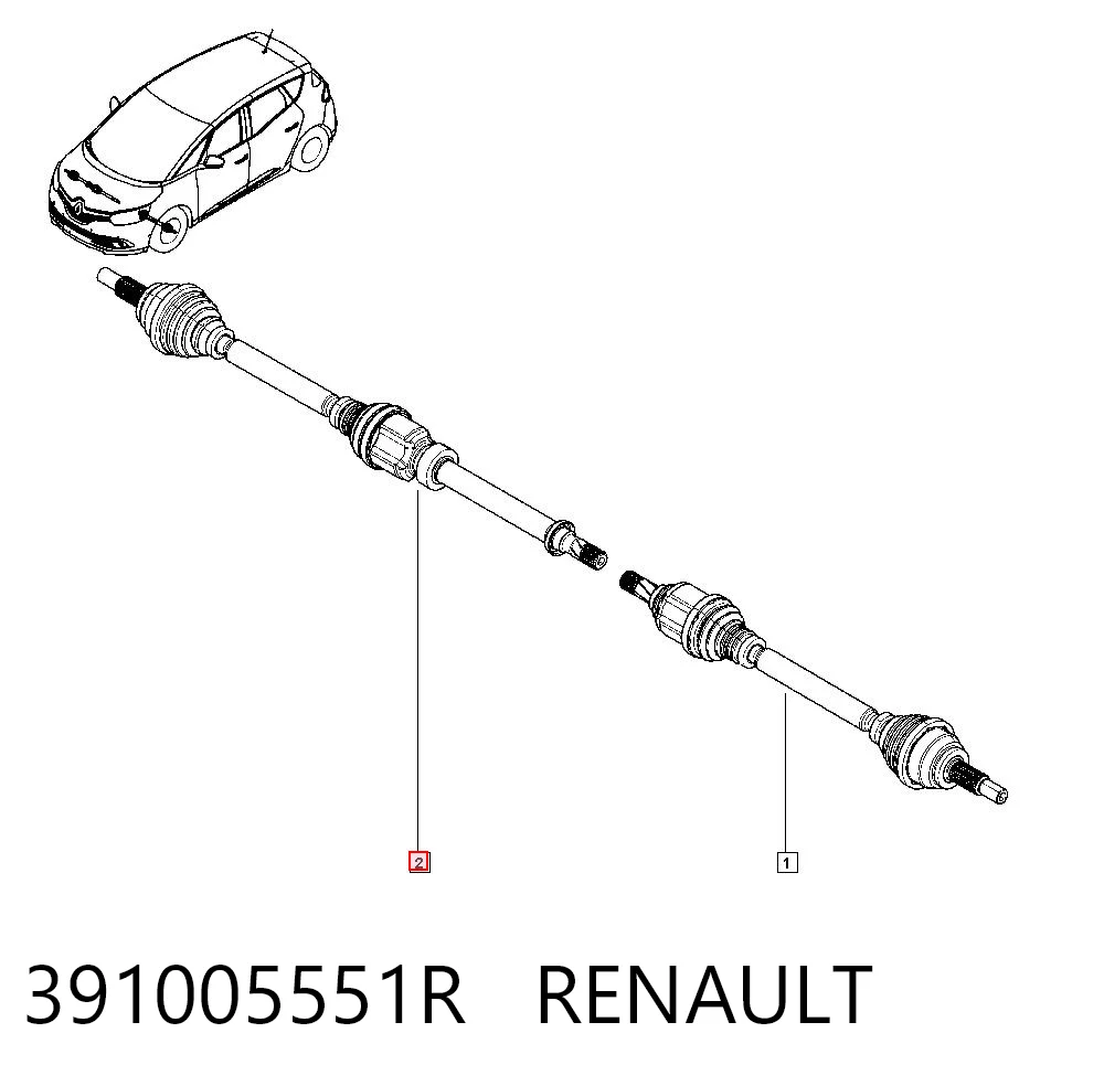 Do koszyka Półoś napędowa przednia prawa Renault Scenic GRAND IV R9