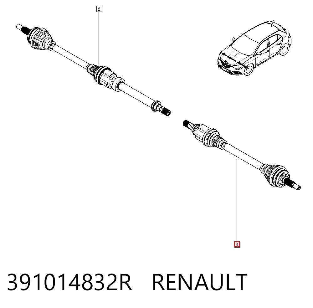 Półoś napędowa przednia lewa Renault Megane IV
