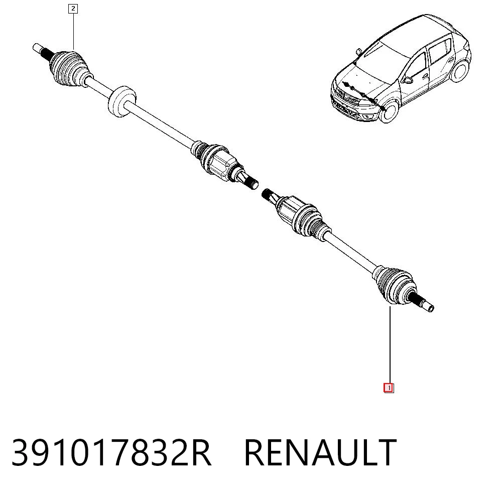 Półoś napędowa przednia lewa Renault SANDERO II STEPWAY hatchback (B8) (2012 - 2026) cena, od 46,43 USD