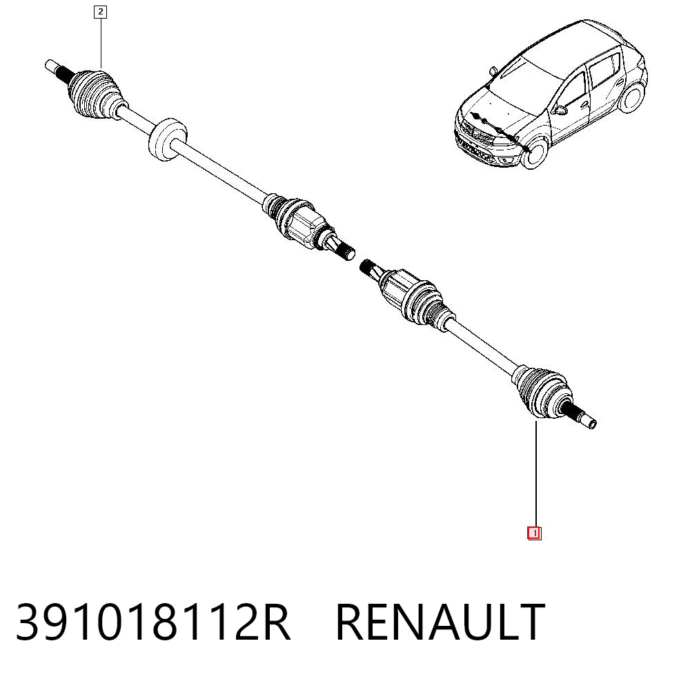 Do koszyka Półoś napędowa przednia lewa Renault SANDERO II STEPWAY 