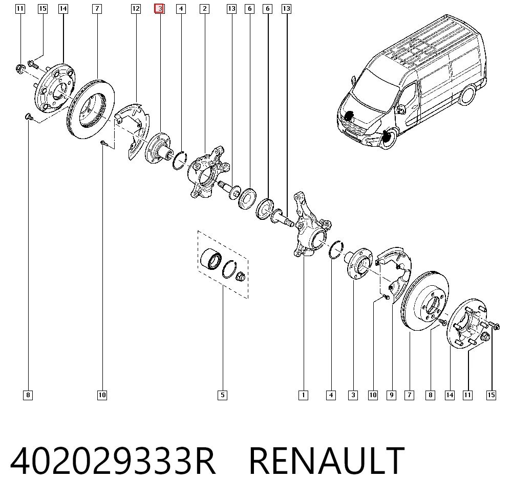 Piasta przednia Renault Master III awangarda (FV) (2010 - 2024) cena, od 49,18 USD
