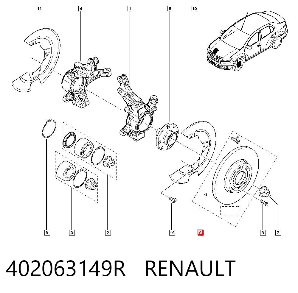 402063149R Renault (RVI) Tarcza hamulcowa przednia