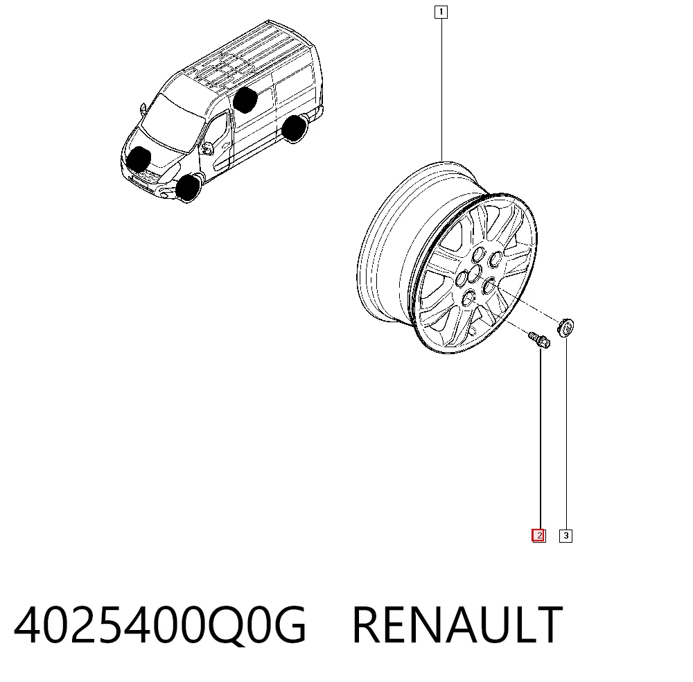 Śruba koła do Renault Master III FV