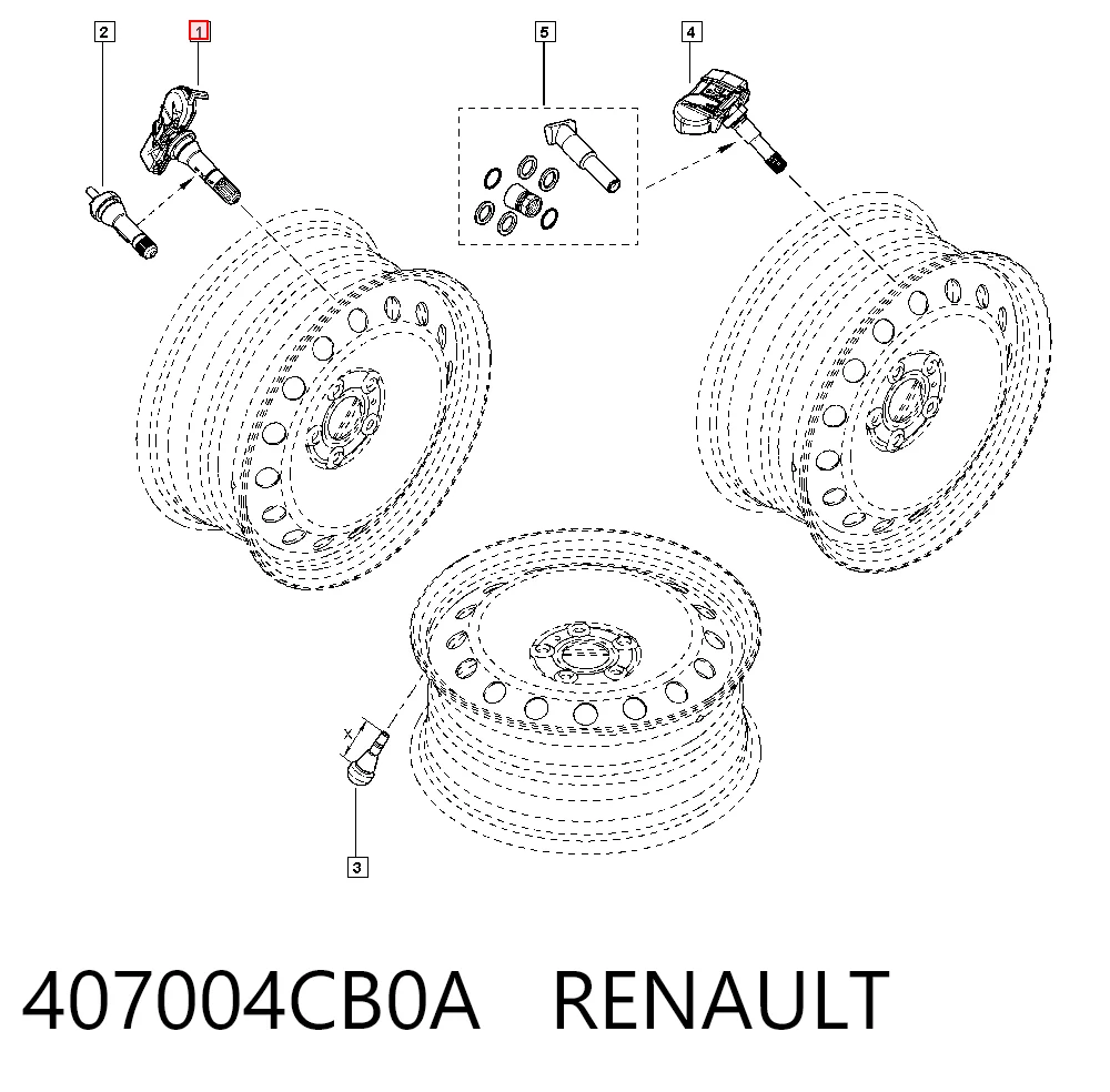 407004CB0A Renault (RVI) Czujnik ciśnienia w oponach