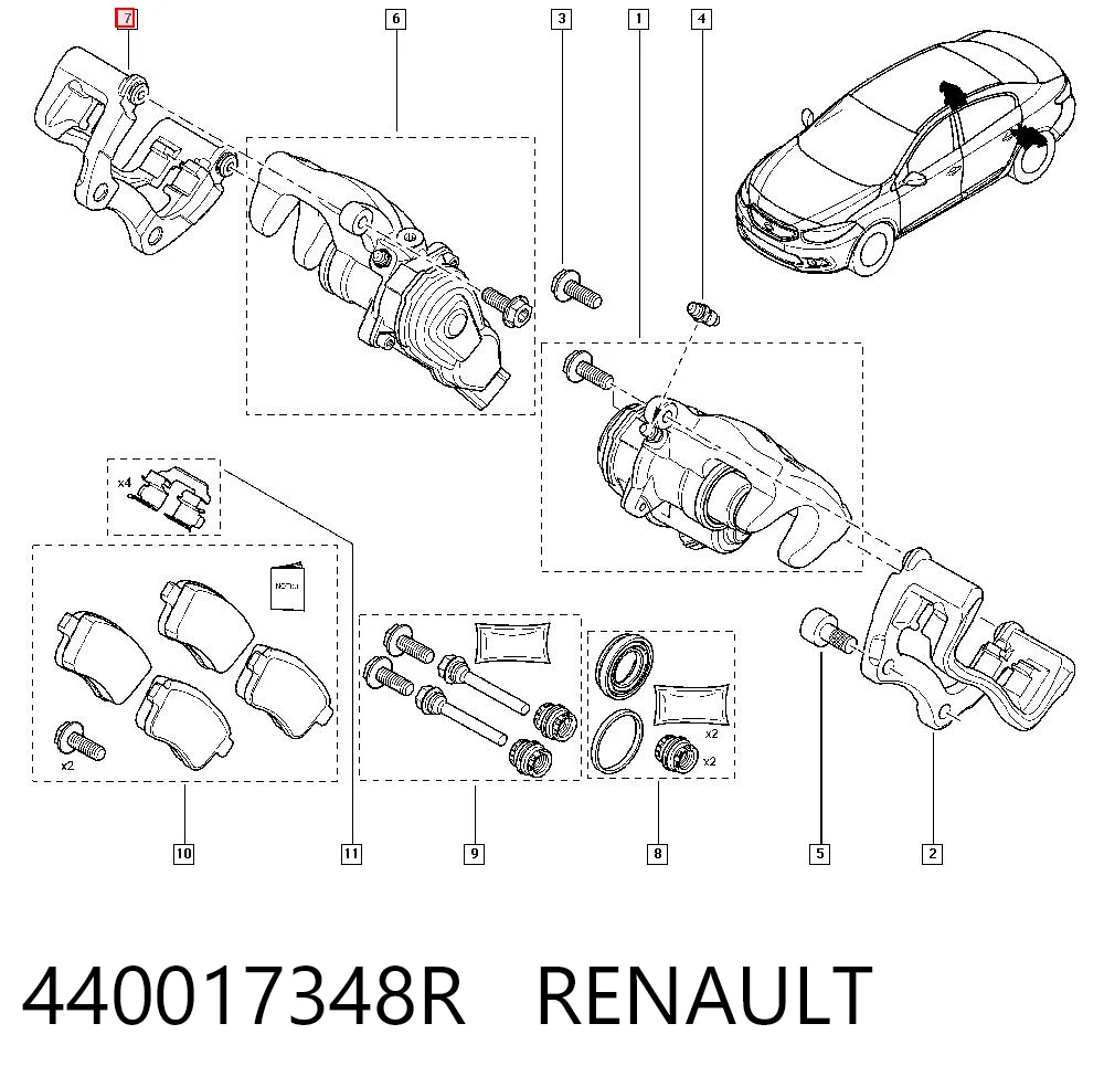 Jarzmo zacisku hamulcowego tylnego Renault Megane III kombi (KZ0, KZ1) (2008 - 2016) cena, od 46,98 USD