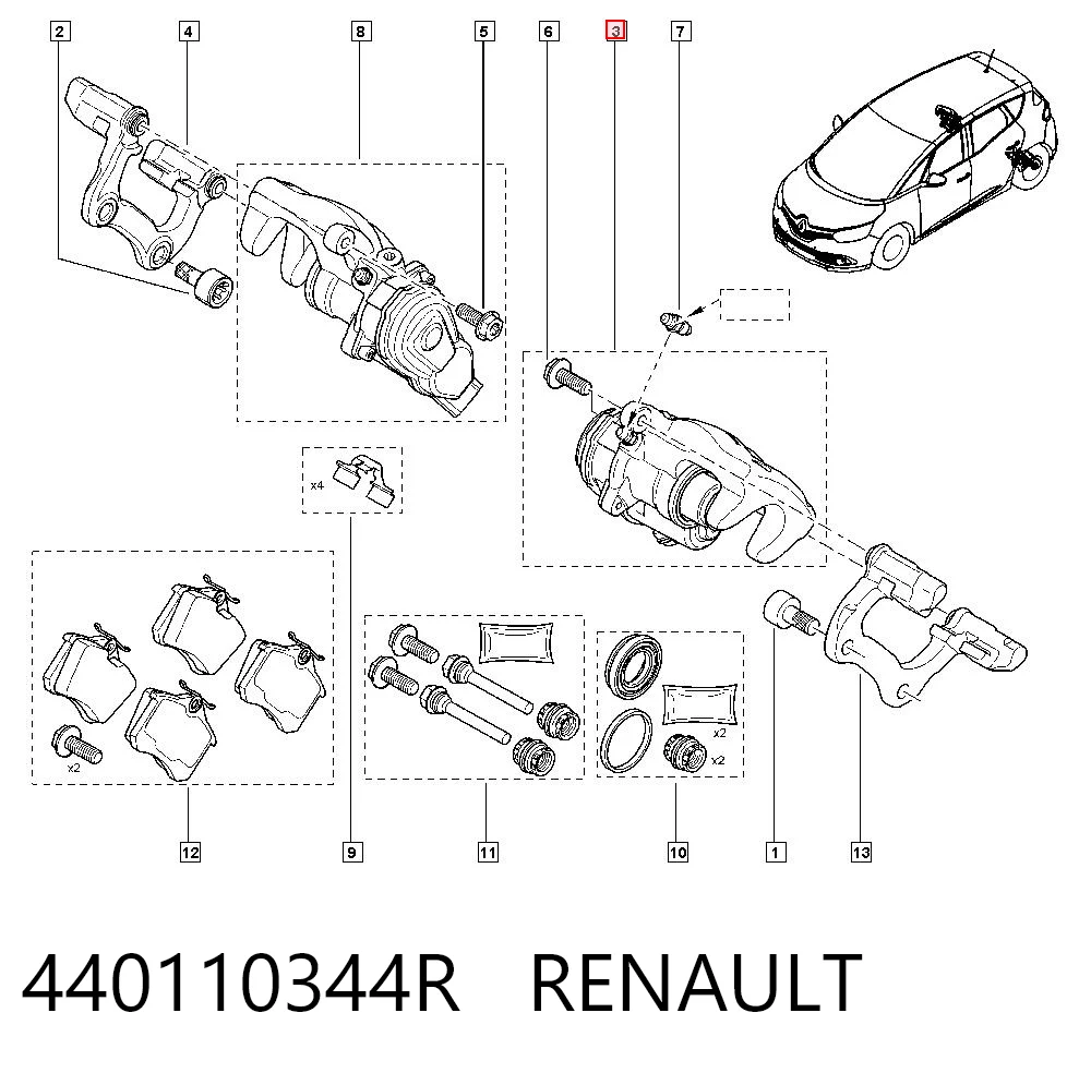 Zacisk hamulcowy tylny lewy do Renault Scenic GRAND IV R9