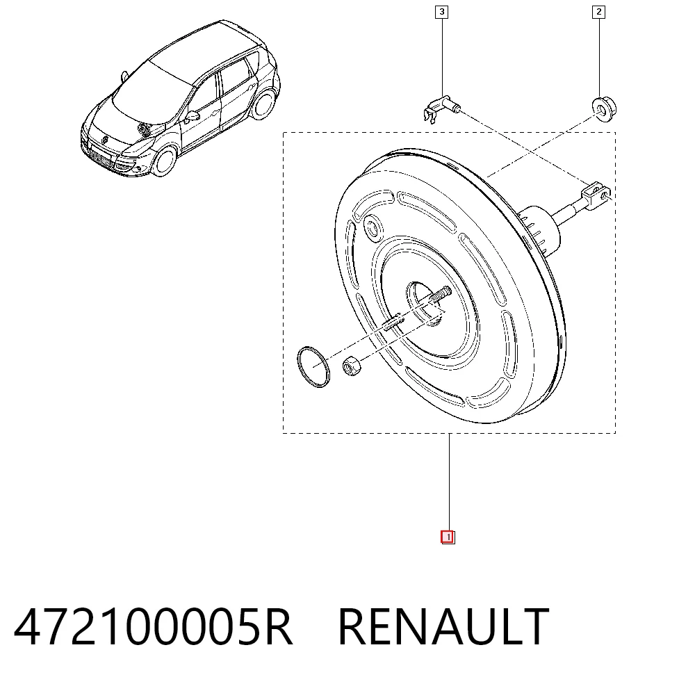Wzmacniacz próżniowy hamulców do Renault Megane III KZ0, KZ1