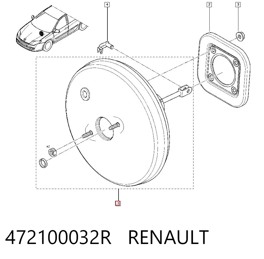 Wzmacniacz próżniowy hamulców do Renault Laguna III BT0, BT1