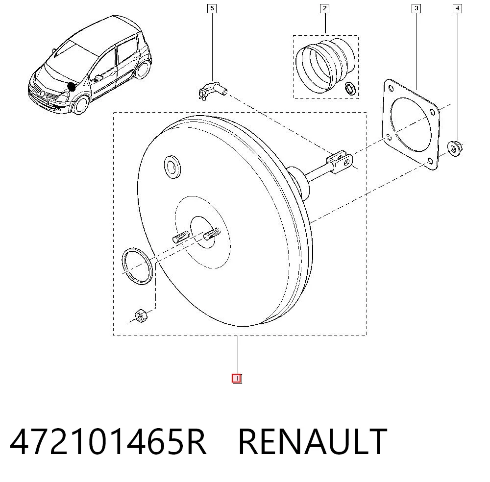 Wzmacniacz próżniowy hamulców do Renault Clio III GRANDTOUR KR01