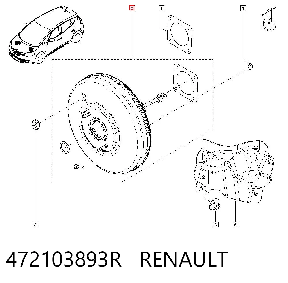 Wzmacniacz próżniowy hamulców do Renault Scenic GRAND IV R9