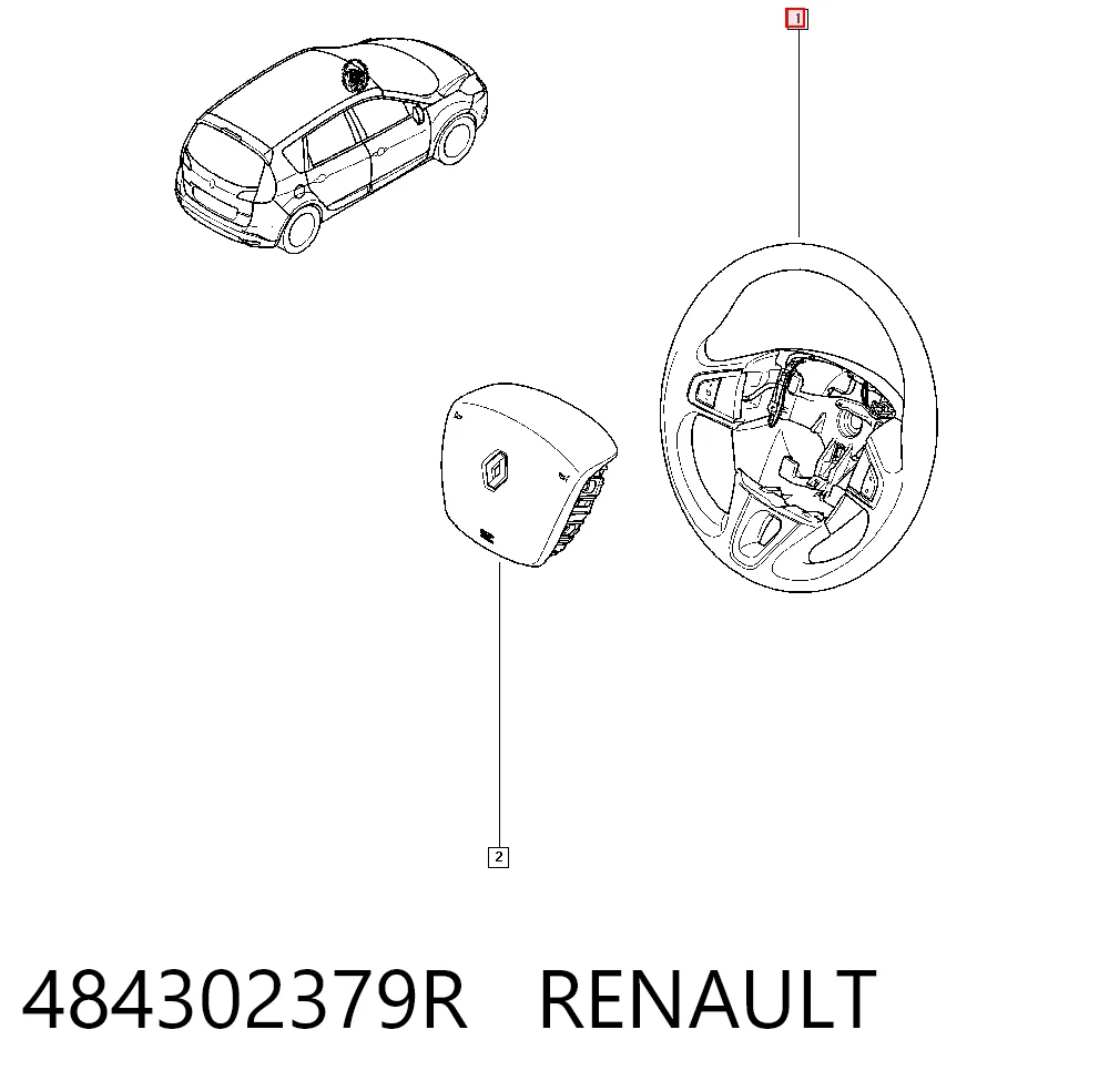 Kierownica Renault Megane III kombi (KZ0, KZ1) (2008 - 2016) cena, od 80,02 USD