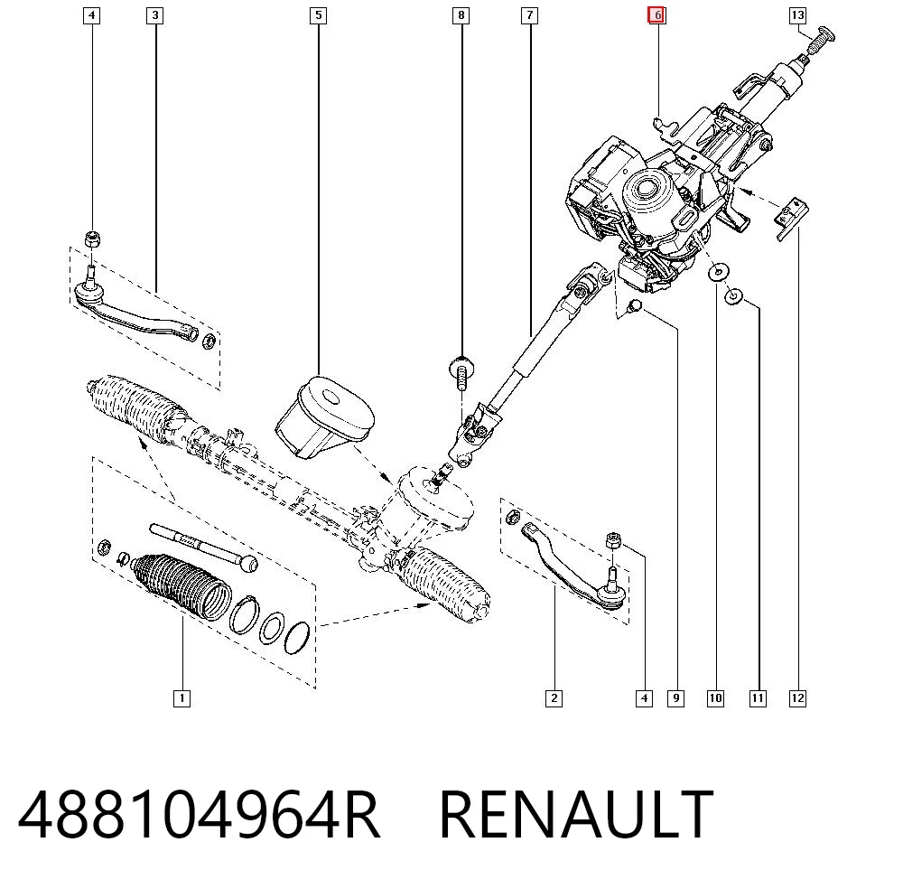Kolumna (wał) kierownicza (kierownicy) do Renault Megane III KZ0, KZ1