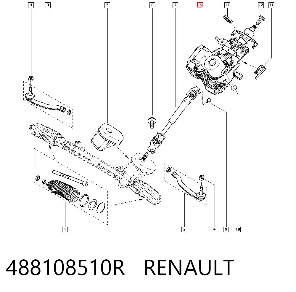 Kolumna (wał) kierownicza (kierownicy) do Renault Scenic III JZ0, JZ1