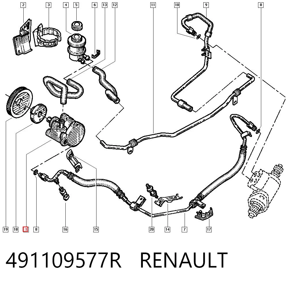 Pompa wspomagania hydraulicznego kierownicy Renault 19 II hatchback (B53, C53) (1992 - 1995) cena, od 53,06 USD