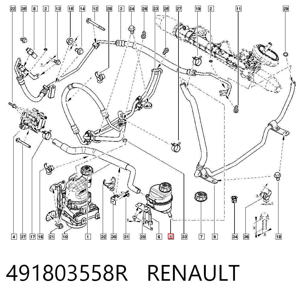 491803558R Renault (RVI) Zbiornik płynu wspomagania