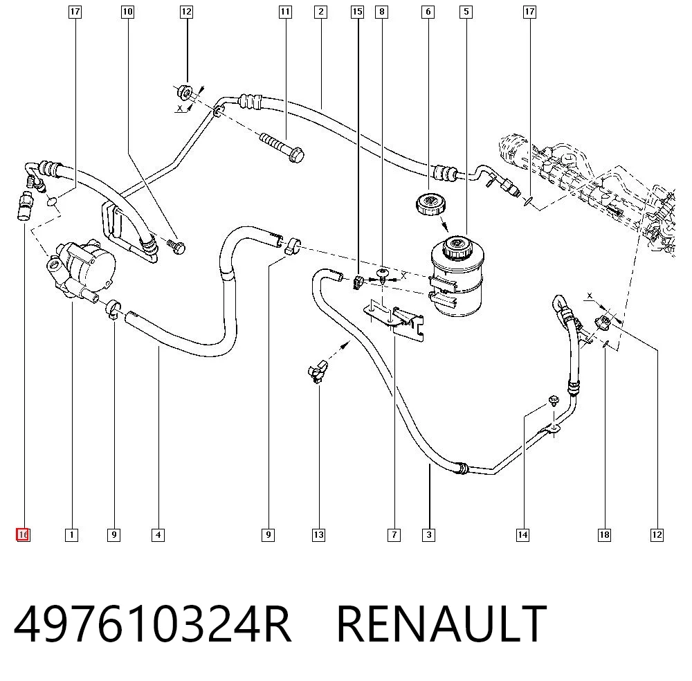 497610324R Renault (RVI) Czujnik pompy wspomagania