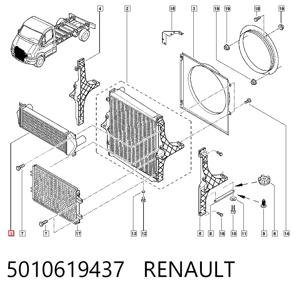  Chłodnica intercoolera Renault Trucks Mascott 