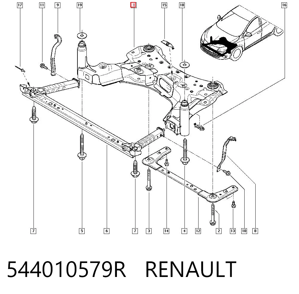  Korpus osi przedniej Renault Scenic 