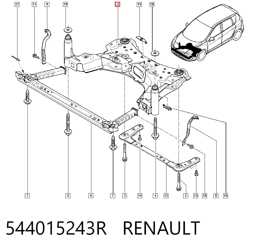  Korpus osi przedniej Renault Scenic 