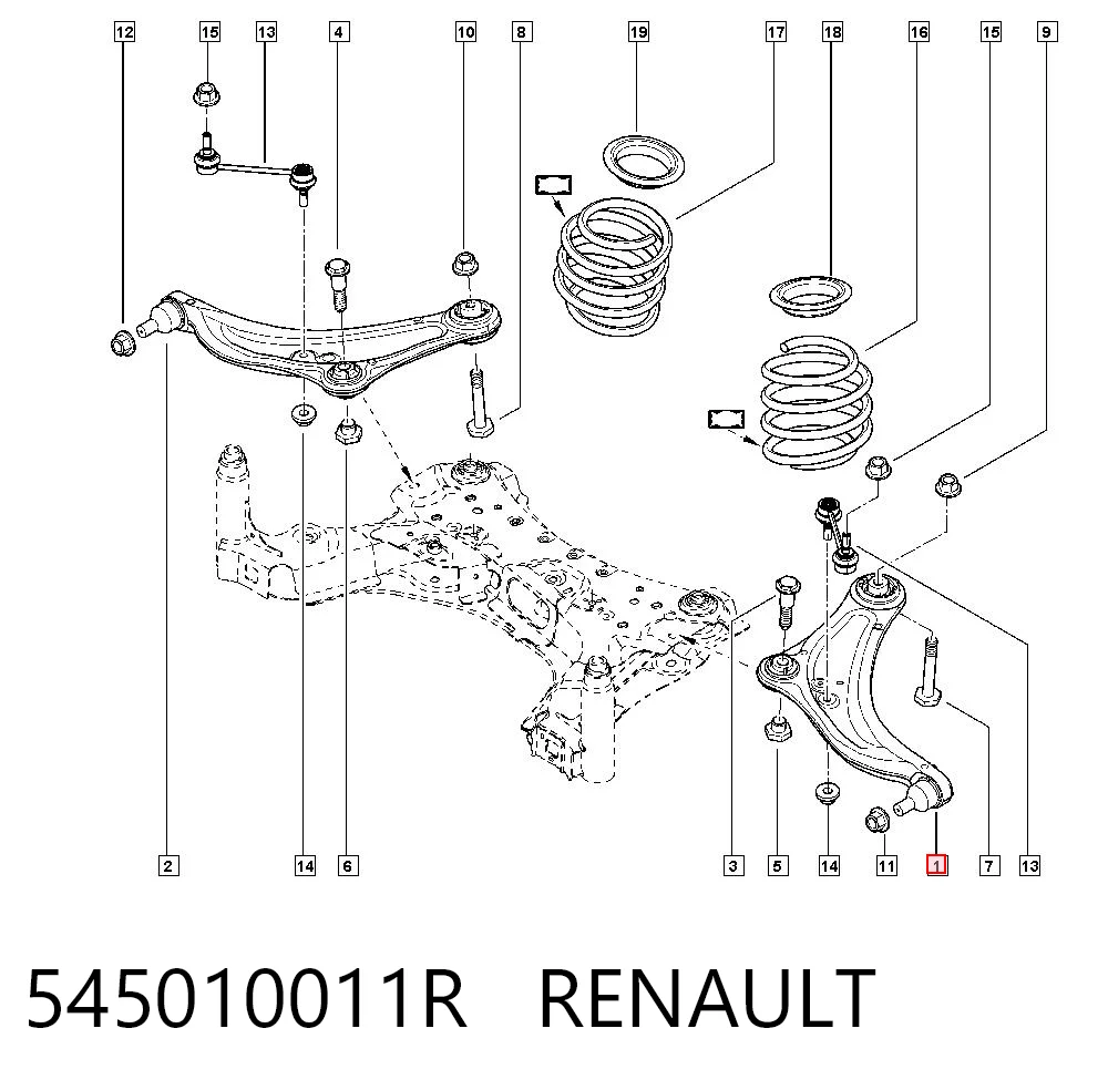 545010011R Renault (RVI) Wahacz zawieszenia przedniego dolny lewy