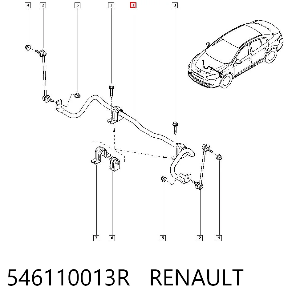 Stabilizator przedni do Renault Fluence  L3