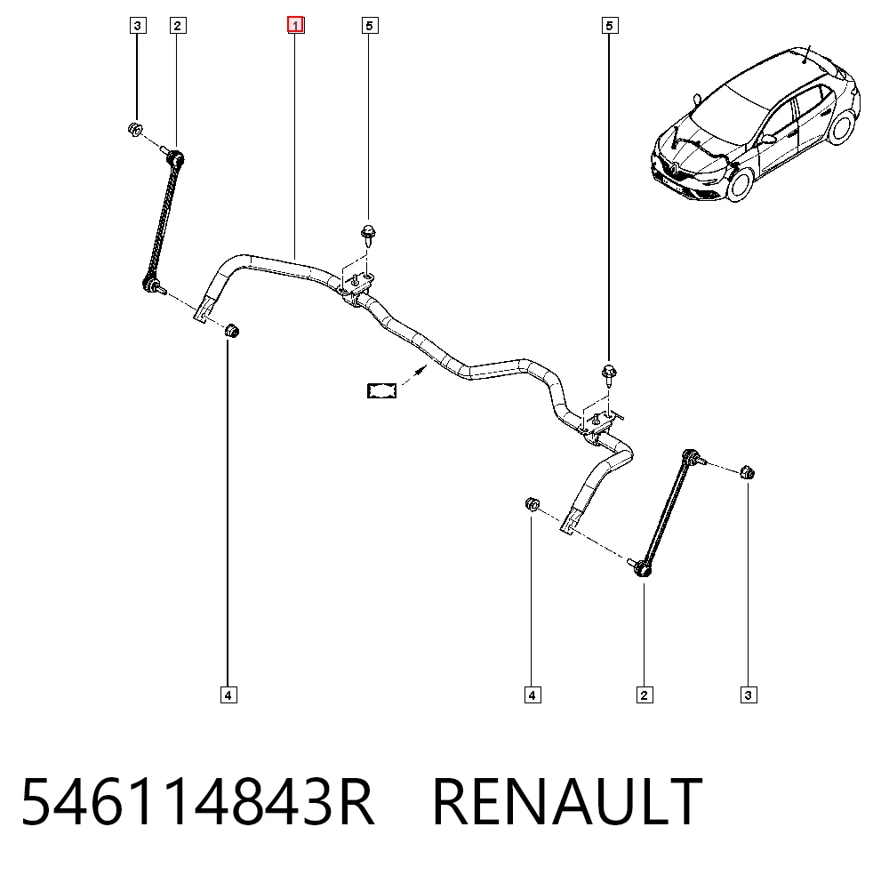 Stabilizator przedni do Renault Megane IV K9A, K9M, K9N