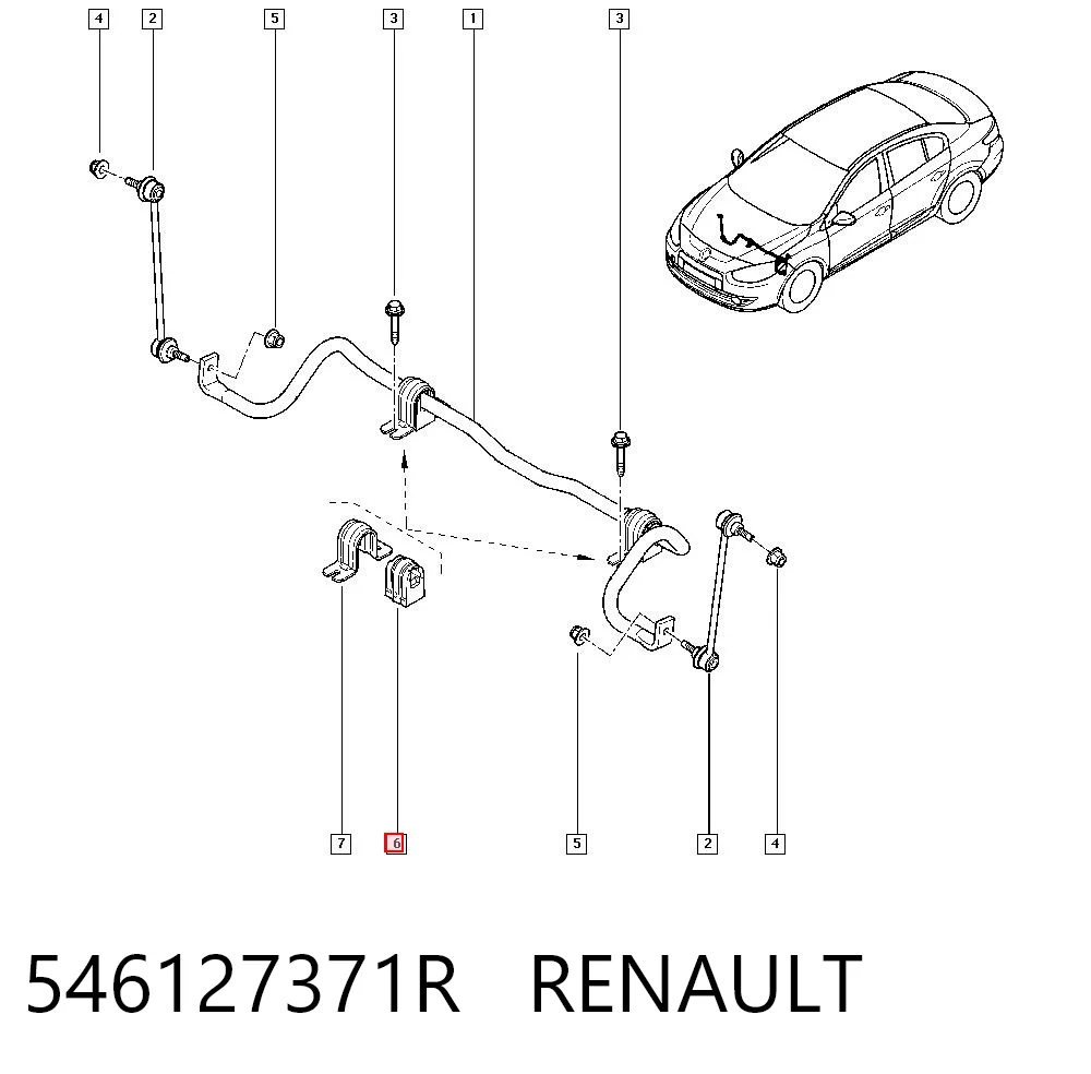 Tuleja stabilizatora przedniego do Renault Fluence L3