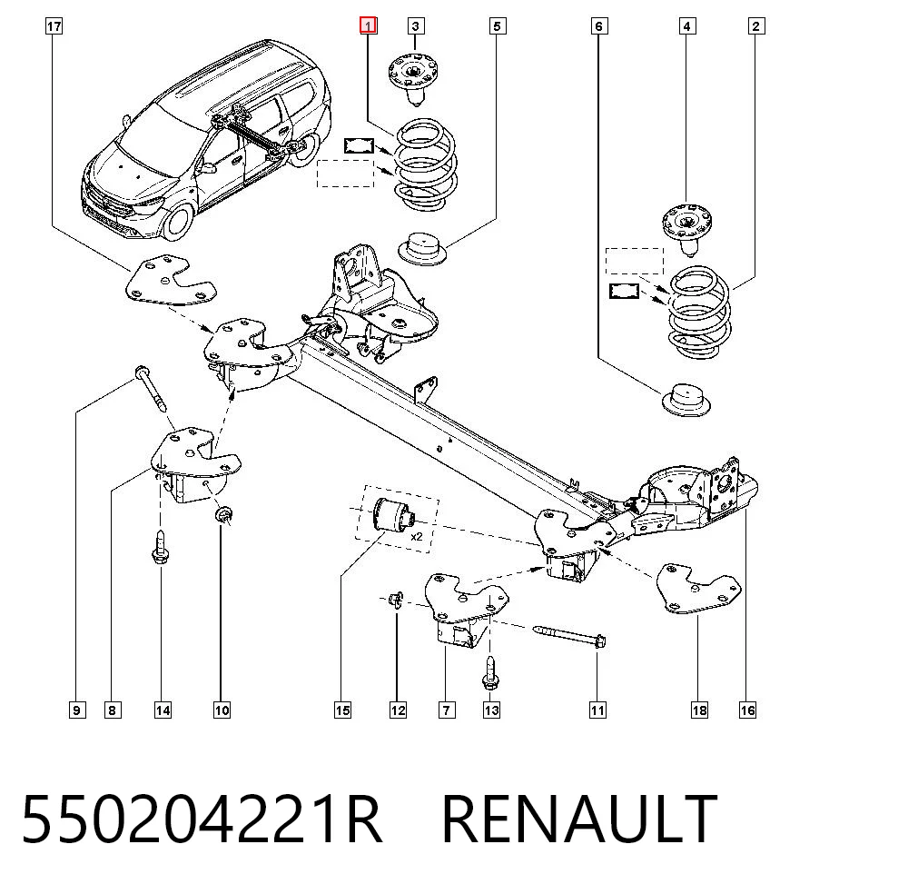  Sprężyna tylna Renault LODGY 