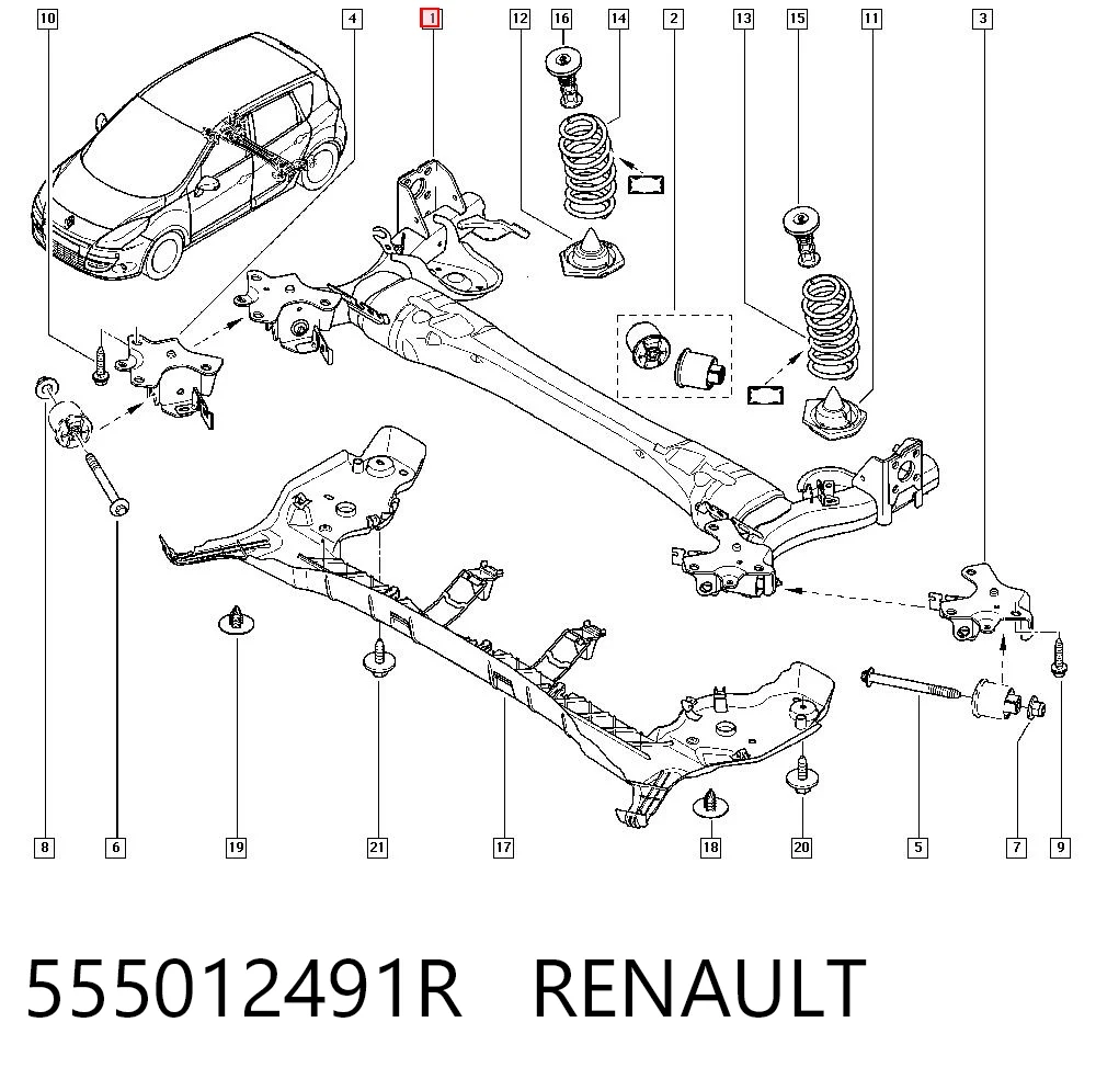 Korpus osi tylnej do Renault Scenic GRAND III JZ0, JZ1
