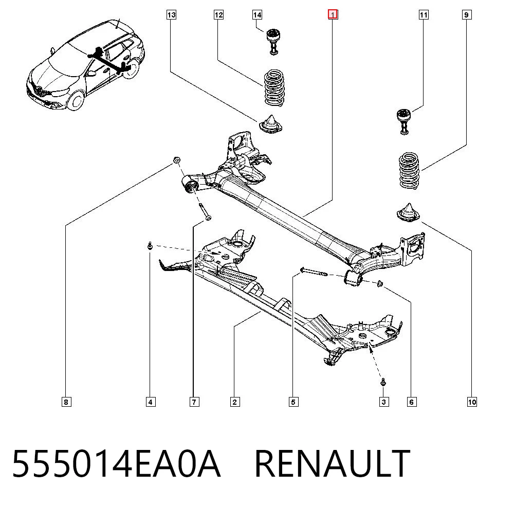 Korpus osi tylnej do Nissan Qashqai II J11