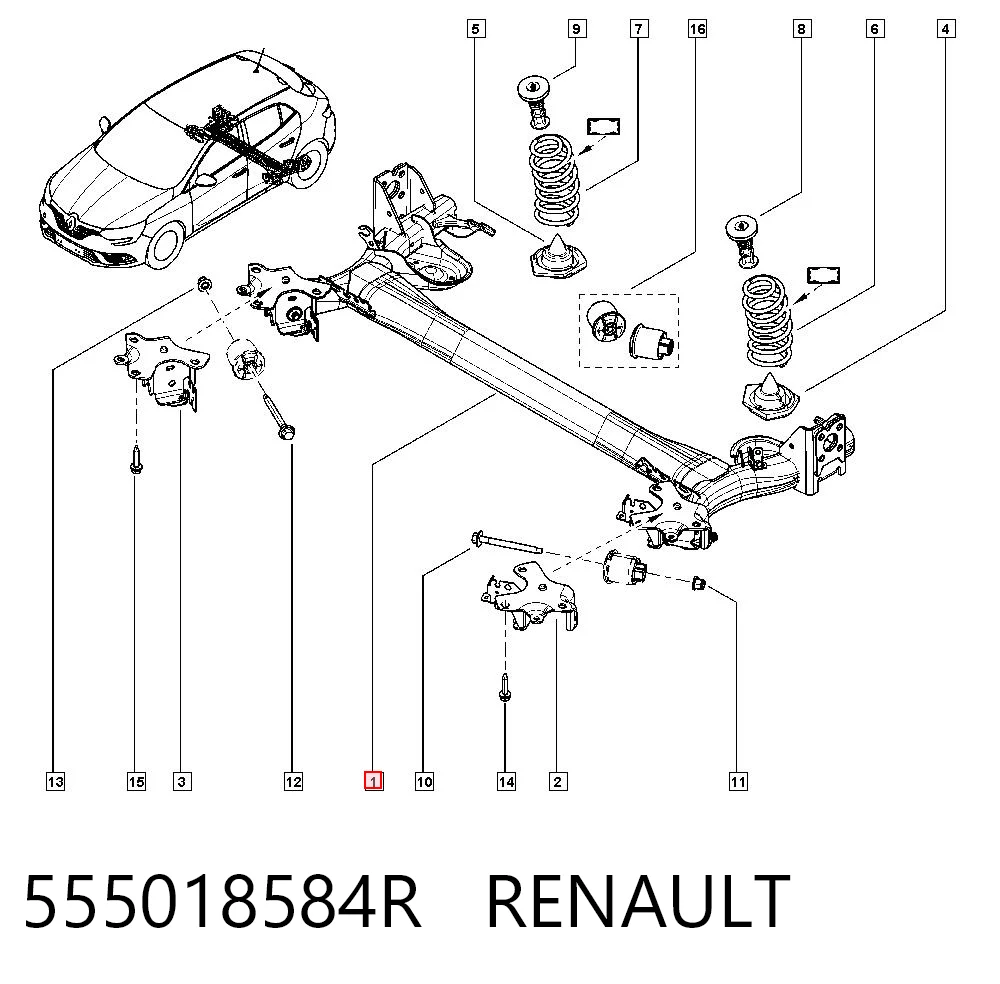 Korpus osi tylnej Renault Megane IV kombi (K9A, K9M, K9N) (2016 - 2026) cena, od 579,37 USD