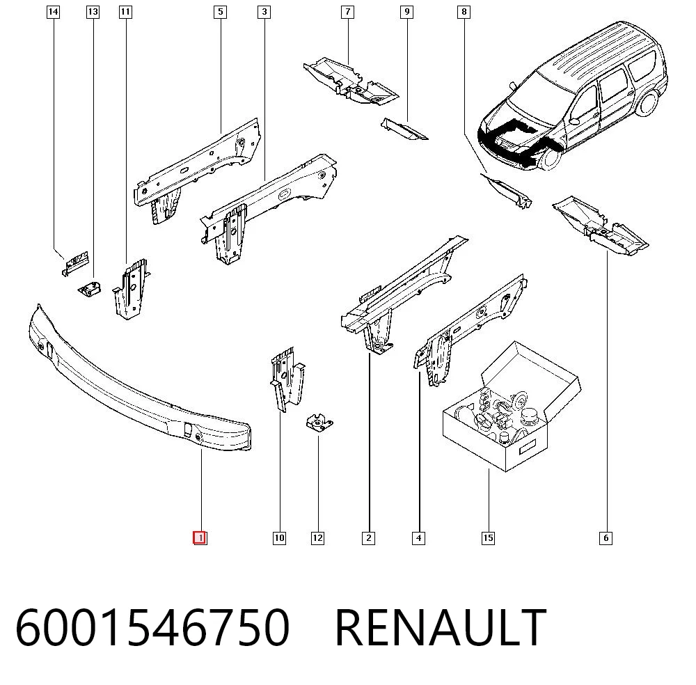 Do koszyka Wzmocnienie zderzaka przedniego Renault LOGAN I LS