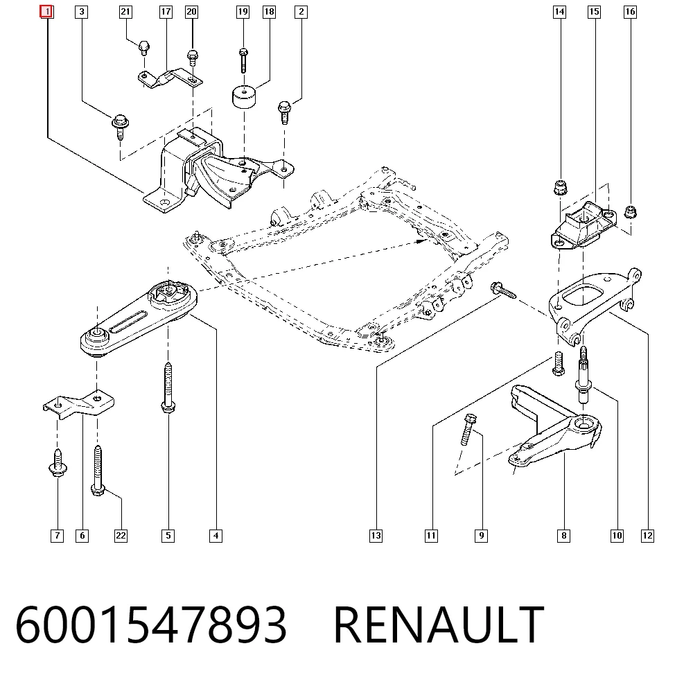 6001547893 Renault (RVI) Poduszka (podpora) silnika prawa