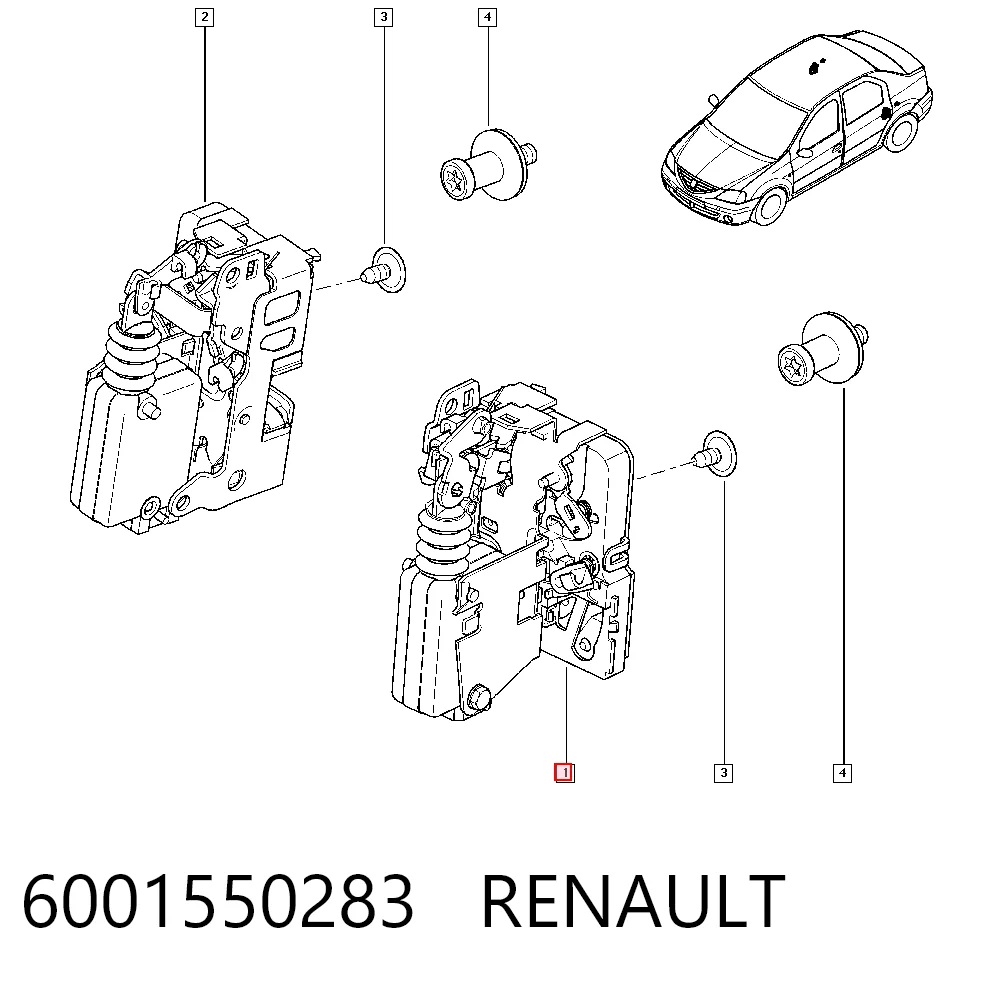 Do koszyka Zamek drzwi tylnych lewych Renault LOGAN I LS